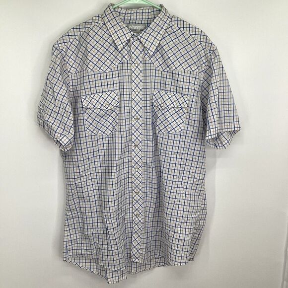 Mens Wrangler Western Short sleeved Pearl Snap XLT Tall - Picture 1 of 5
